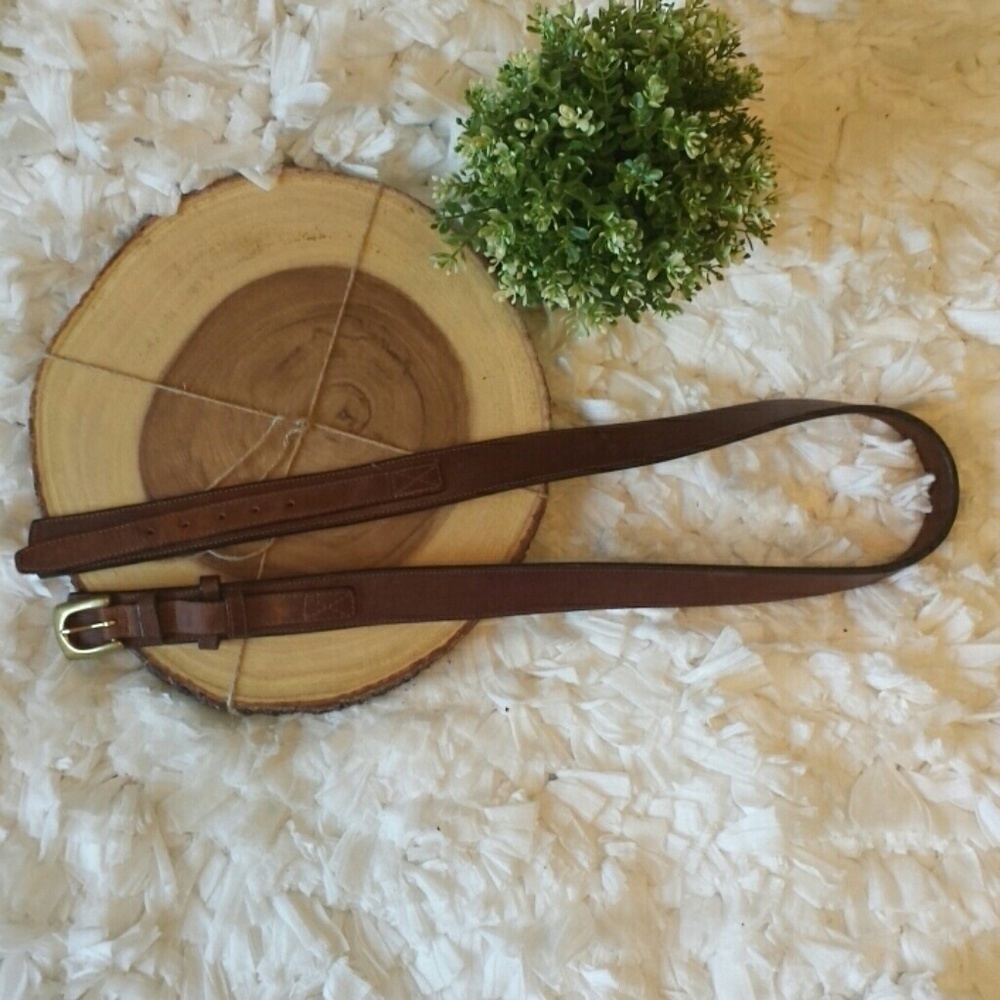 Cabela's brown leather belt‎ solid brass